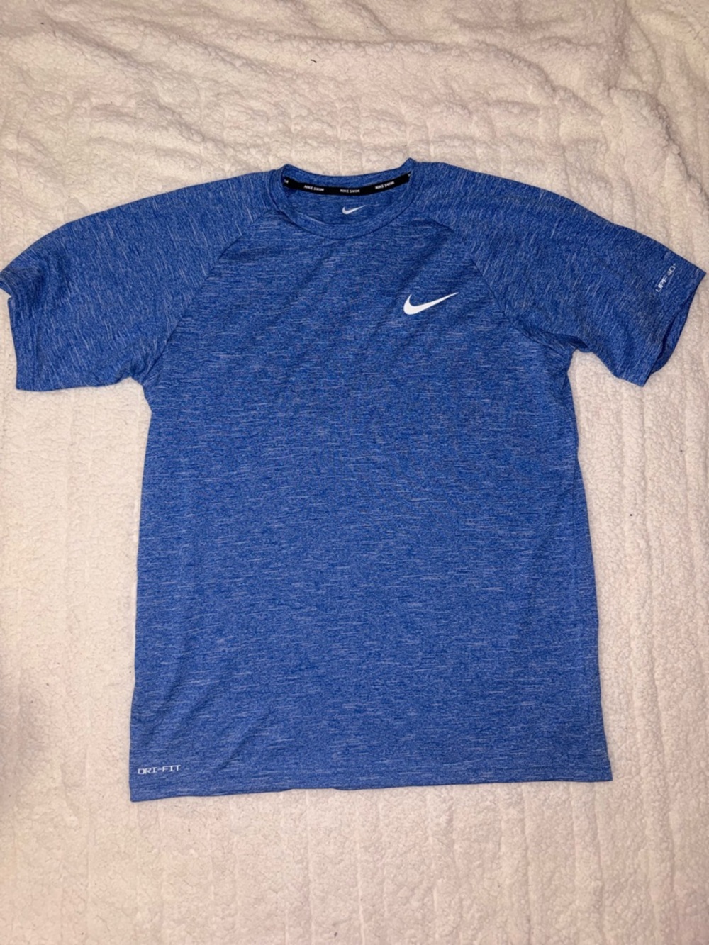 Nike Blue Heather Dri-FIT Swim Short Sleeve Athletic Tee - Men's